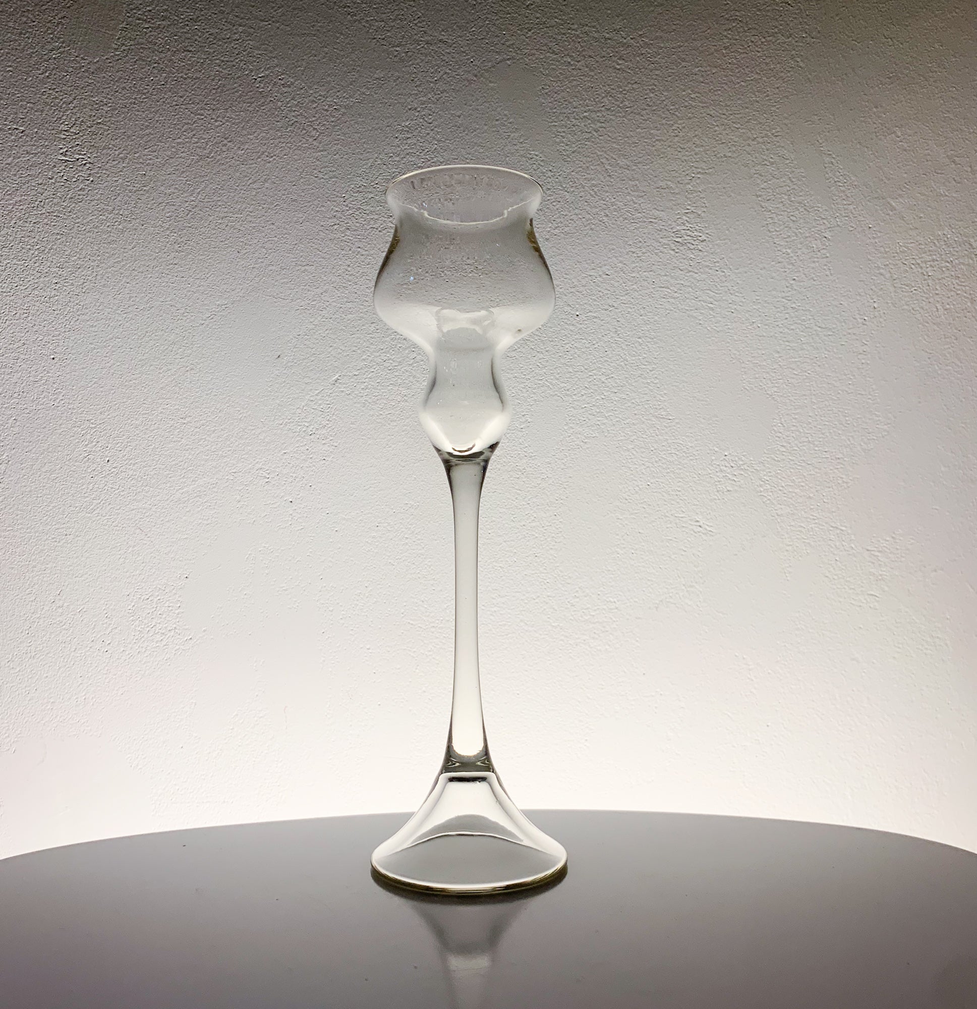Vintage Tall Candlstick Clear Glass | Marjut Kumela Finland | Molna Vintage