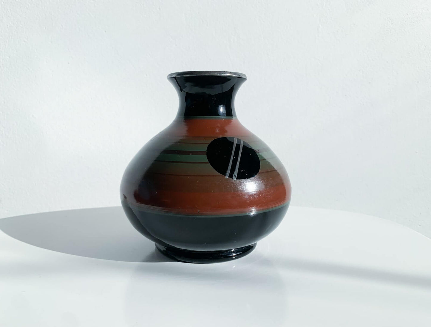 Vintage Vase Art Deco Blak Silver Glass | Molna Vintage