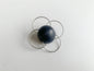 Vintage dark blue and metal brooch flower | Molna Vintage