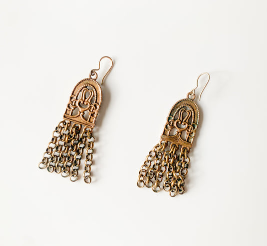 Vintage earrings Bronze Kalevala Koru | Paratiisi Paradise | Molna Vintage