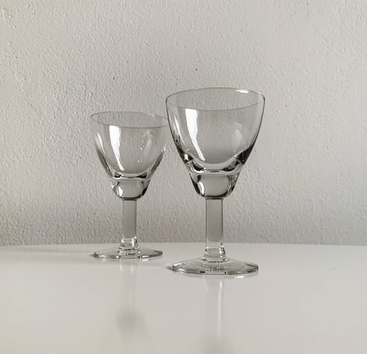 Vintage glass Kaj Franck | Two clear glass goblets Fennia | Molna Vintage