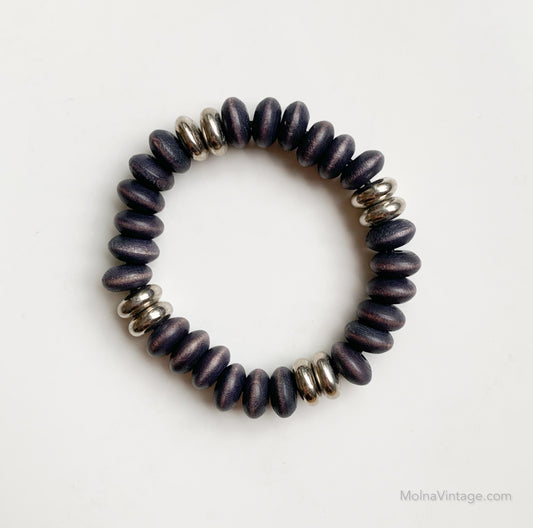 Violet Wooden Bracelet | Aarikka Finland | Molna Vintage