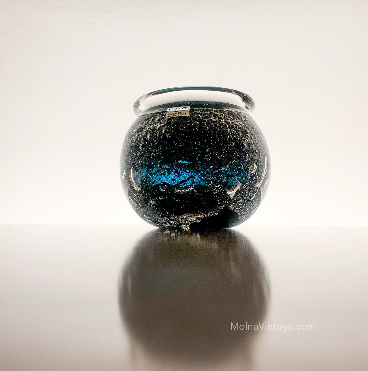 Vulcano Art Glass Vase | Heikki Orvola Nuutajarvi Notsjo | Molna Vintage