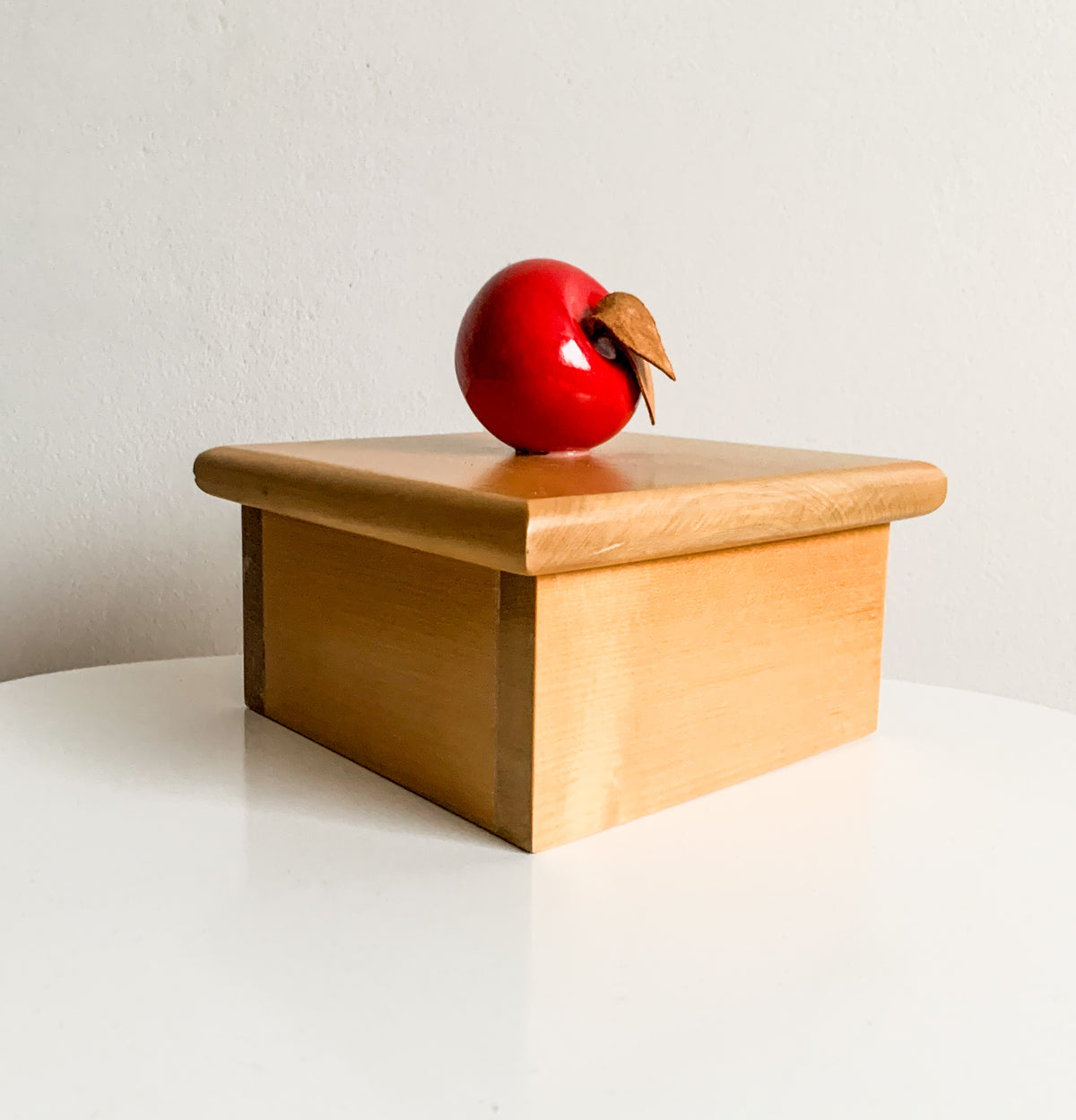 Wooden Box Red Apple | Aarikka Finland | Molna Vintage