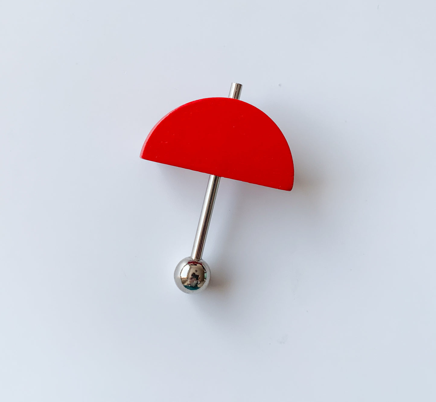 Wooden Brooch Red umbrella | Aarikka Finland | Molna Vintage