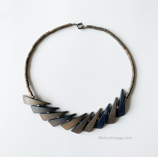Wooden Statement Necklace  | Aarikka Finland | Molna Vintage