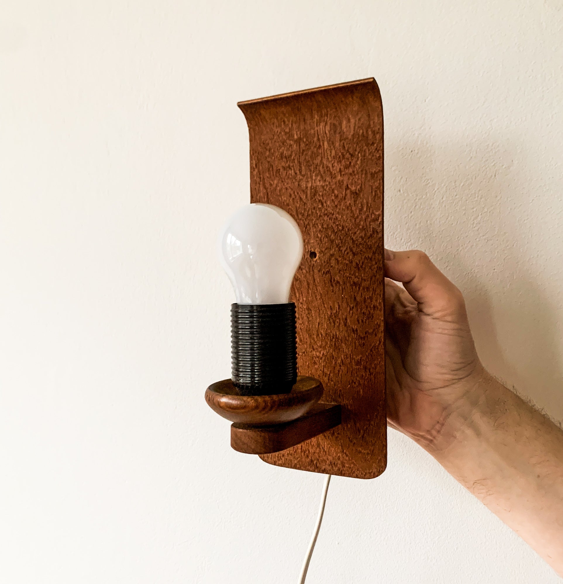 Wooden wall teak sconce | Teak Plywood | Danish Light | Molna vintage 