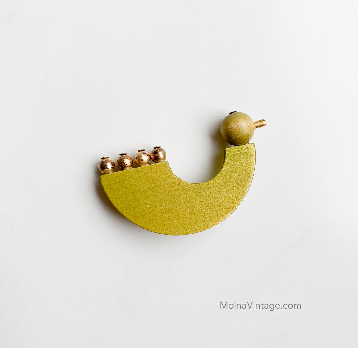 Yellow Wooden Brooch | Helmilintu Aarikka Finland | Molna Vintage