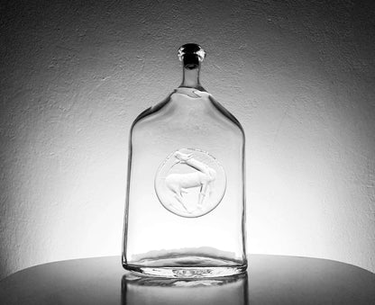 Erik Hoglund Vintage art glass bottle Stallion Kosta Boda 1950s