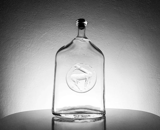 Erik Hoglund Vintage art glass bottle Stallion Kosta Boda 1950s